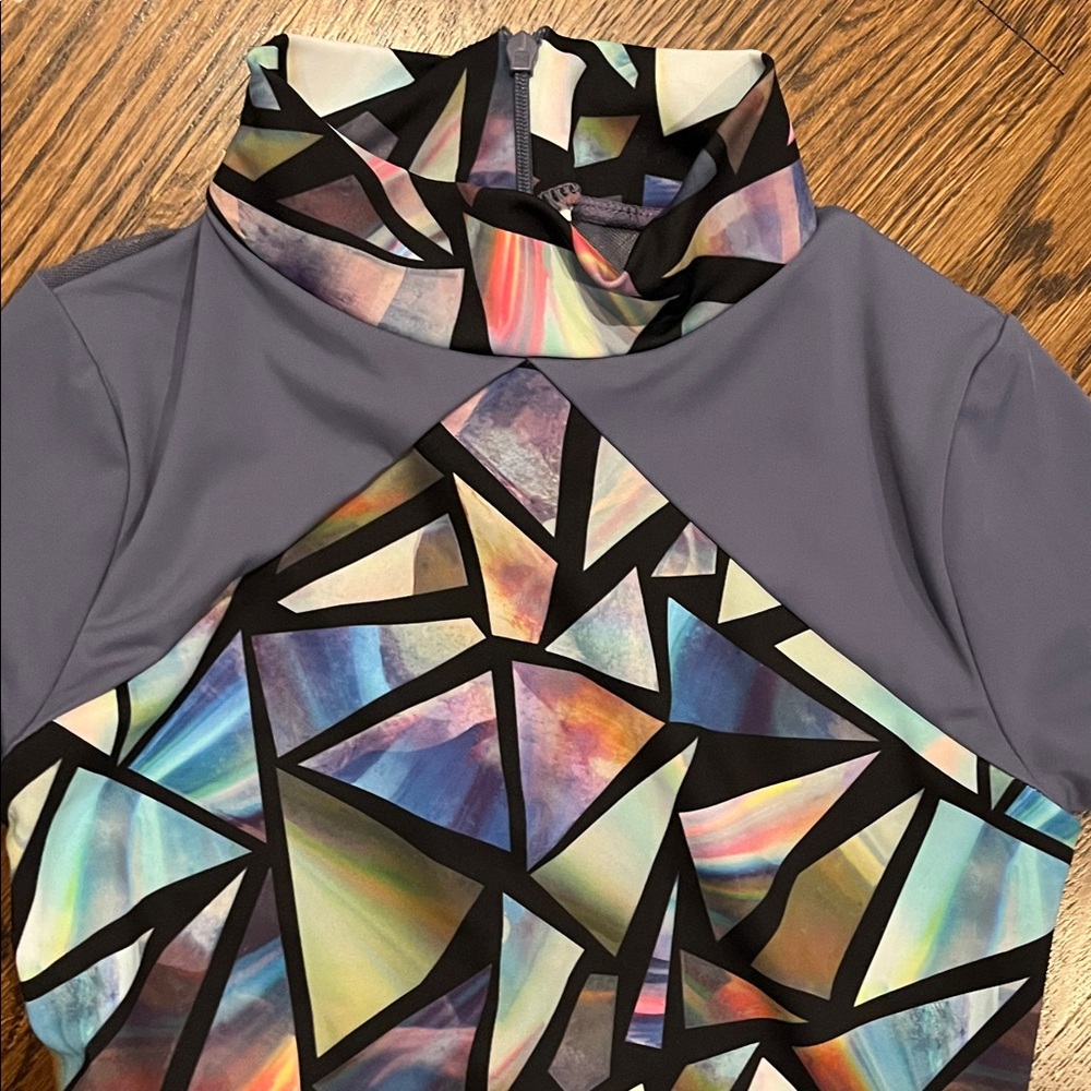 Weissman Multicolor Geometric Kids Leotard - Picture 4 of 5